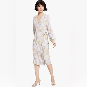 Tinsel Midi Wrap Snake Print Long Sleeve Lightweight Elastic Back Dress …